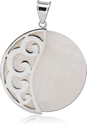 STERLING 925 SILVER PENDANT WITH WHITE SHELL CUT