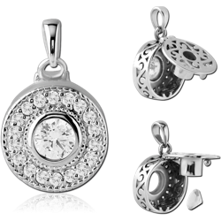 STERLING 925 SILVER JEWELED PENDANT