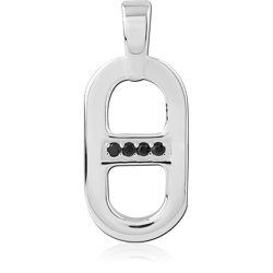 STERLING 925 SILVER JEWELED PENDANT