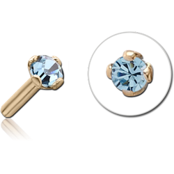 18 KARAT GOLD YELLOW PRONG SET 1.5MM JEWEL FOR POLYMER INTERNAL LABRET