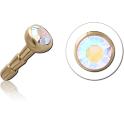 18 KARAT GOLD YELLOW 1.75MM JEWELED PUSH FIT ATTACHMENT FOR POLYMER INTERNAL LABRET