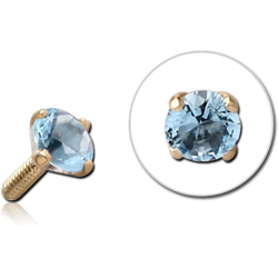 18 KARAT GOLD YELLOW 2.5MM PRONG SET JEWELED PUSH FIT ATTACHMENT FOR POLYMER INTERNAL LABRET