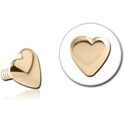 18 KARAT GOLD YELLOW INTERNAL HEART FOR POLYMER INTERNAL LABRET