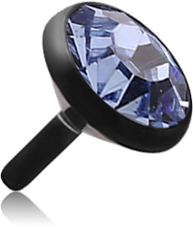 BLACK PVD COTED SURGICAL STEEL GRADE 316L OPTIMA CRYSTAL JEWELED PUSH FIT DISC FOR BIOFLEX INTERNAL LABRET