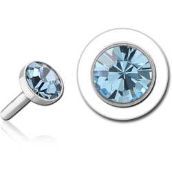 SURGICAL STEEL GRADE 316L PREMIUM CRYSTAL JEWELED DISC FOR POLYMER INTERNAL LABRET