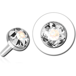 SURGICAL STEEL GRADE 316L VALUE CRYSTALINE JEWELED DISC FOR POLYMER INTERNAL LABRET