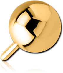 GOLD PVD COATED SURGICAL STEEL GRADE 316L PUSH FIT BALL FOR POLYMER INTERNAL LABRET