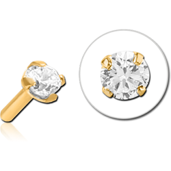 GOLD PVD COATED SURGICAL STEEL GRADE 316L JEWELED ATTACHMENT FOR POLYMER INTERNAL LABRET