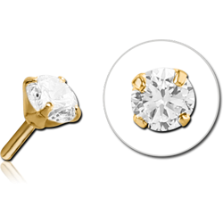 GOLD PVD COATED SURGICAL STEEL GRADE 316L JEWELED ATTACHMENT FOR POLYMER INTERNAL LABRET