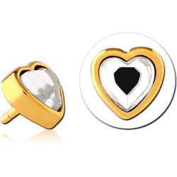 GOLD PVD COATED SURGICAL STEEL GRADE 316L JEWELED PUSH FIT ATTACHMENT FOR BIOFLEX INTERNAL LABRET