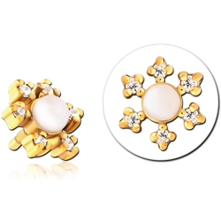 GOLD PVD COATED SURGICAL STEEL GRADE 316L JEWELED PUSH FIT ATTACHMENT FOR BIOFLEX INTERNAL LABRET