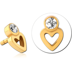 GOLD PVD COATED SURGICAL STEEL GRADE 316L JEWELED PUSH FIT ATTACHMENT FOR BIOFLEX INTERNAL LABRET