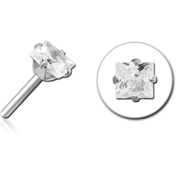 SURGICAL STEEL GRADE 316L JEWELED THREADLESS INTERNAL ATTACHMENT - SQUARE