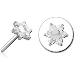 SURGICAL STEEL GRADE 316L JEWELED THREADLESS INTERNAL ATTACHMENT - FLOWER