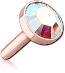 ROSE GOLD PVD COATED SURGICAL STEEL GRADE 316L OPTIMA CRYSTAL JEWELED DISC FOR POLYMER INTERNAL LABRET