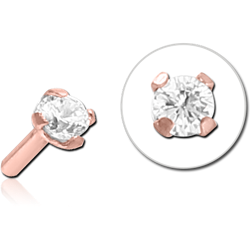 ROSE GOLD PVD COATED SURGICAL STEEL GRADE 316L JEWELED ATTACHMENT FOR POLYMER INTERNAL LABRET