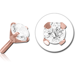 ROSE GOLD PVD COATED SURGICAL STEEL GRADE 316L JEWELED ATTACHMENT FOR POLYMER INTERNAL LABRET