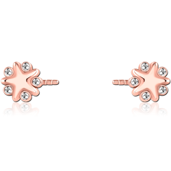 ROSE GOLD PVD COATED SURGICAL STEEL GRADE 316L PUSH FIT JEWELED ATTACHMENT FOR BIOFLEX INTERNAL NIPPLE SHIELD