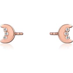 ROSE GOLD PVD COATED SURGICAL STEEL GRADE 316L PUSH FIT JEWELED ATTACHMENT FOR BIOFLEX INTERNAL NIPPLE SHIELD