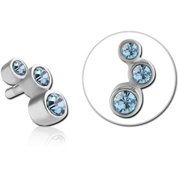 SURGICAL STEEL GRADE 316L JEWELED ATTACHMENT FOR POLYMER INTERNAL LABRET