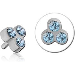 SURGICAL STEEL GRADE 316L JEWELED ATTACHMENT FOR POLYMER INTERNAL LABRET