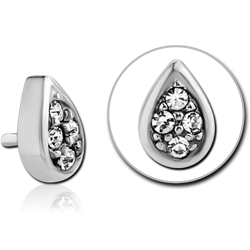 SURGICAL STEEL GRADE 316L JEWELED PUSH FIT ATTACHMENT FOR POLYMER INTERNAL LABRET