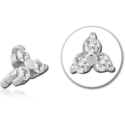 SURGICAL STEEL GRADE 316L JEWELED PUSH FIT ATTACHMENT FOR BIOFLEX INTERNAL LABRET