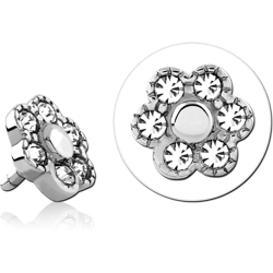 SURGICAL STEEL GRADE 316L JEWELED PUSH FIT ATTACHMENT FOR BIOFLEX INTERNAL LABRET