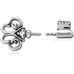 SURGICAL STEEL GRADE 316L PUSH FIT JEWELED ATTACHMENT FOR BIOFLEX INTERNAL NIPPLE SHIELD