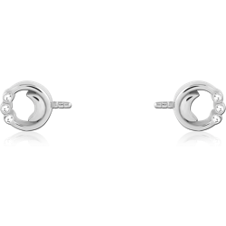 SURGICAL STEEL GRADE 316L PUSH FIT JEWELED ATTACHMENT FOR BIOFLEX INTERNAL NIPPLE SHIELD