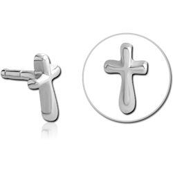 SURGICAL STEEL GRADE 316L CROSS ATTACHMENT FOR POLYMER INTERNAL LABRET