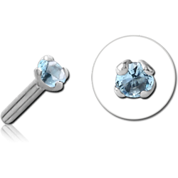 18 KARAT GOLD WHITE PRONG SET JEWELED ATTACHMENT FOR POLYMER INTERNAL LABRET