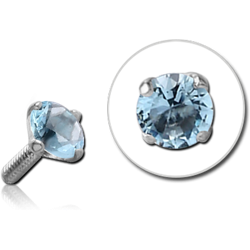 18 KARAT GOLD WHITE JEWELLED ATTACHMENT FOR POLYMER INTERNAL LABRET