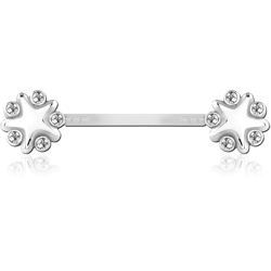 POLYMER PUSH FIT JEWELED NIPPLE BARBELL