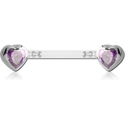 BIOFLEX® PUSH FIT HEART JEWELED NIPPLE BARBELL