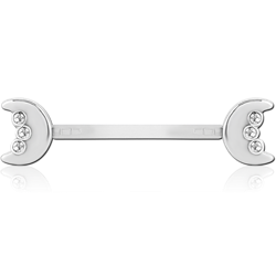 POLYMER PUSH FIT JEWELED NIPPLE BARBELL