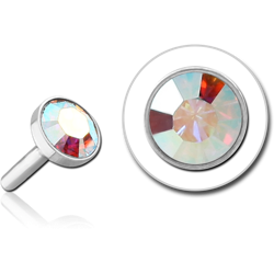 STERILE SURGICAL STEEL GRADE 316L OPTIMA CRYSTAL JEWELED PUSH FIT DISC FOR BIOFLEX INTERNAL LABRET