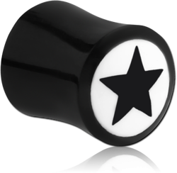 ORGANIC HORN DOUBLE FLARED PLUG WITH STAR INLAY