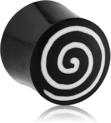 ORGANIC HORN DOUBLE FLARED PLUG WITH EAR SPIRAL INLAY