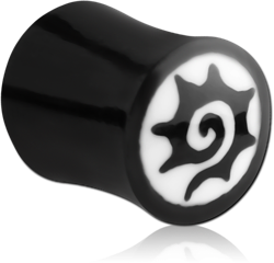 ORGANIC HORN DOUBLE FLARED PLUG WITH SYMBOL INLAY
