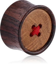 BLACK ROSEORGANIC WOOD-SONO - TEAK ORGANIC WOOD DOUBLE FLARED BUTTON PLUG