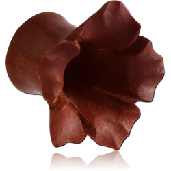 ROSEWOOD-SAWO ORGANIC CARVED FLOWER DOUBLE FLARED PLUG