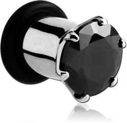 SURGICAL STEEL GRADE 316L SINGLE FLARED JEWELED PLUG