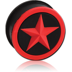 SOFT SILICONE RIDGED PLUG WITH 3D STAR