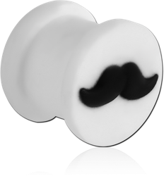 SOFT SILICONE RIDGED PLUG WITH MOUSTACHE