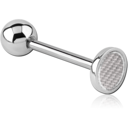 SURGICAL STEEL GRADE 316L FLAT CARBON FIBER BARBELL