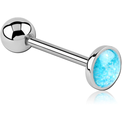 SURGICAL STEEL GRADE 316L FLAT GLITTERLINE BARBELL