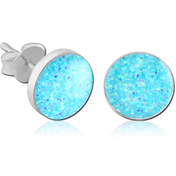 STERLING 925 SILVER GLITTERLINE EAR STUDS - PAIR