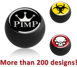 BLACK PVD COATED SURGICAL STEEL GRADE 316L PICTURE BALL