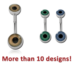 SURGICAL STEEL GRADE 316L DOUBLE EYEBALL NAVEL BANANA